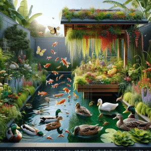 an-aquaponic-system-in-a-backyard-with-fish-prawn-in-the-water-andducksbees-and-dragon-flies-_ai_image_1712701391.png